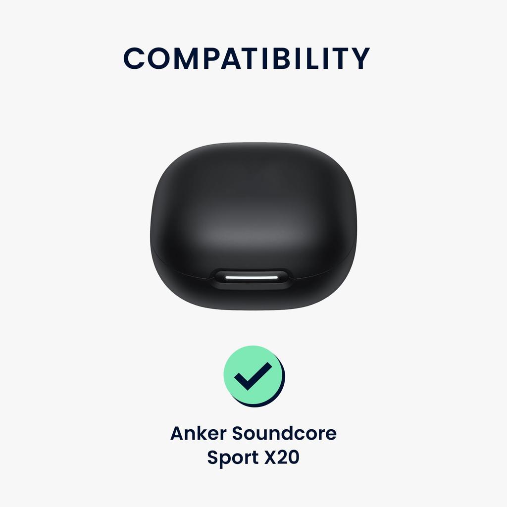 Kwmobile Earphone Case for Anker Soundcore Sport X20 Wireless Drop Navy Blue - Earphones, Silicone, Protection,