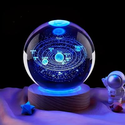 1pc, Solar System Crystal Ball Nightlight, Table Lamp Decoration for Home Tabletop Decoration, Girlfriend, Wife Birthday Gift