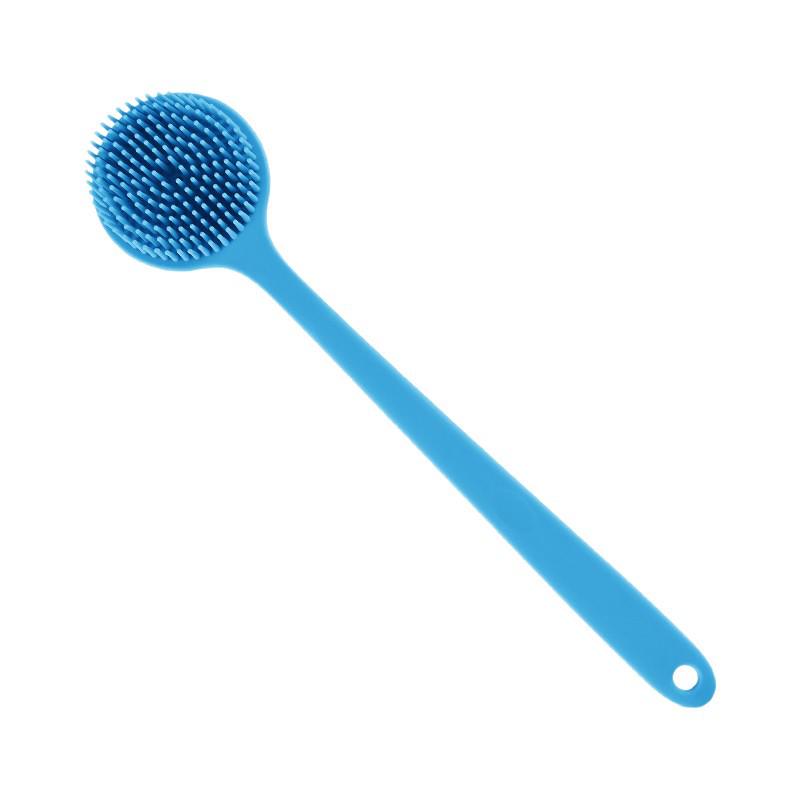 Silicone Double-Sided Bath Brush with Long Handle - Massage Back Scrubber.
