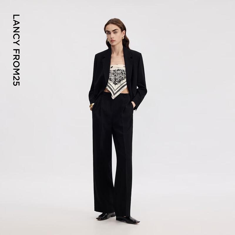 LANCY Women's Black Straight-Leg Business Trousers