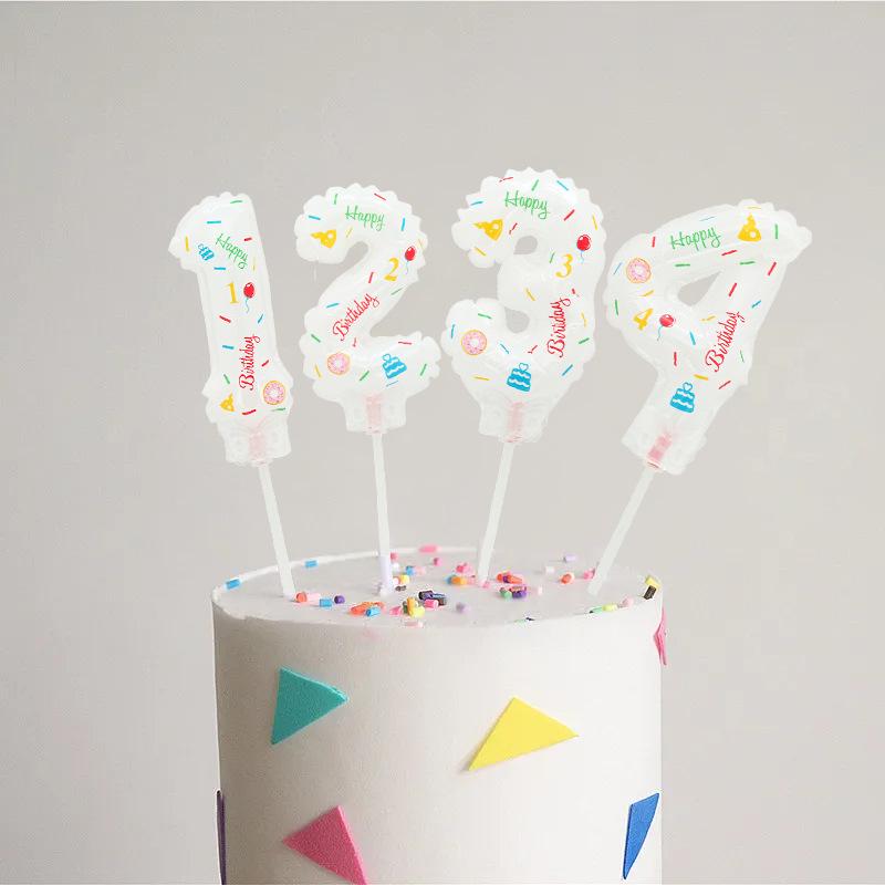 Mini Digital Aluminum Film Clip Balloon for Cake Decoration and Birthday Photo Props