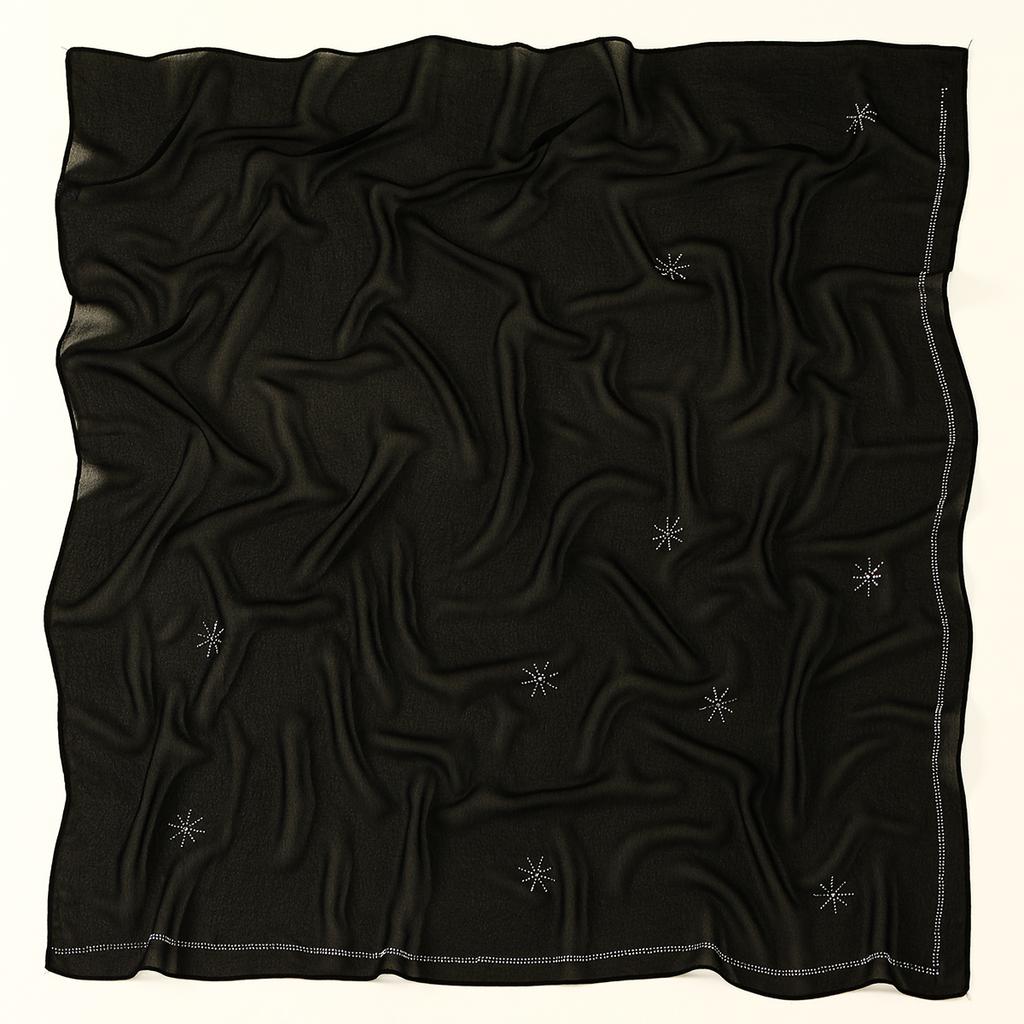 Rhinestone Chiffon 90 Square Scarf Muslim Hijab Shawls Women Fashion Wraps Islamic Casual Cape High Quality Ladies Scarves