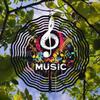 2D Musical Note Wind Spinner - Vibrant Kinetic Metal Art for Outdoor Decor, Durable Hanging Ornament for Garden