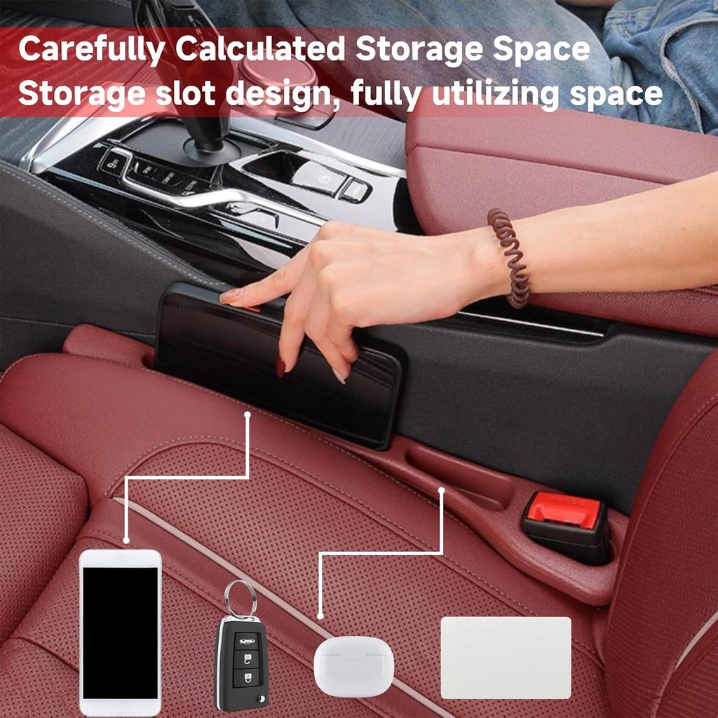 2PCS Car Seat Gap Filler Organizer, No Drop Seat Guard, Automotive Trays & Bags, Drop Seat Gap Fillers Between Seat And Console Stop Things From
