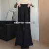 Black Micro-pull Suit Pants Women's New Autumn High-waisted Thin Small Casual Thin Large-size Horseshoe Pants