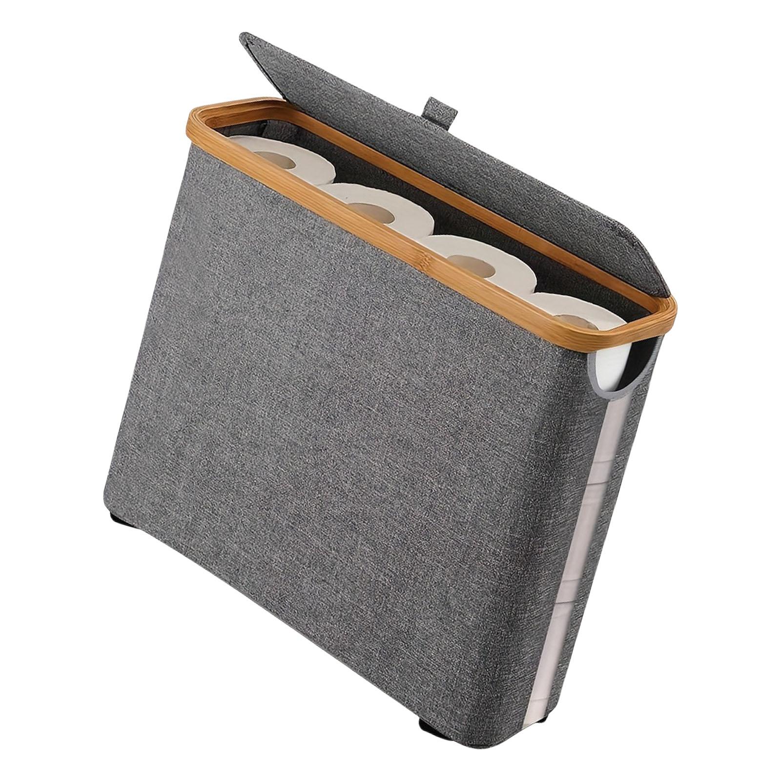 

Элегантная корзина для хранения туалетной бумаги для ванной комнаты, вмещает до 12 рулонов, с быстрой сборкой, черного или серого цвета светло-серый