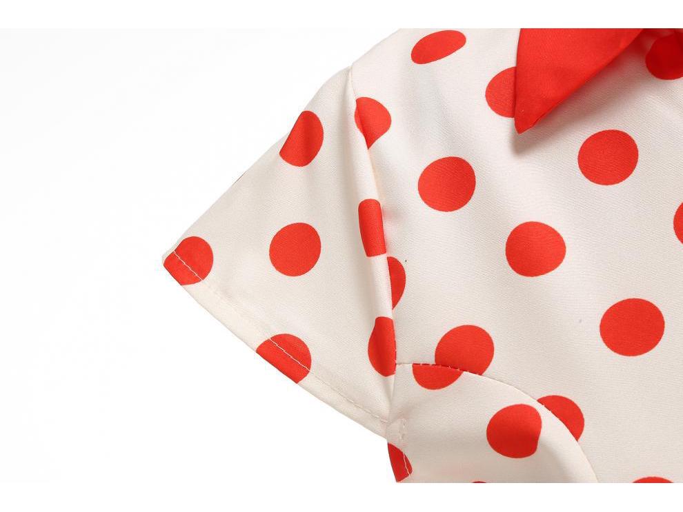 Polka Dot French Retro Hepburn Collar Dress 2025