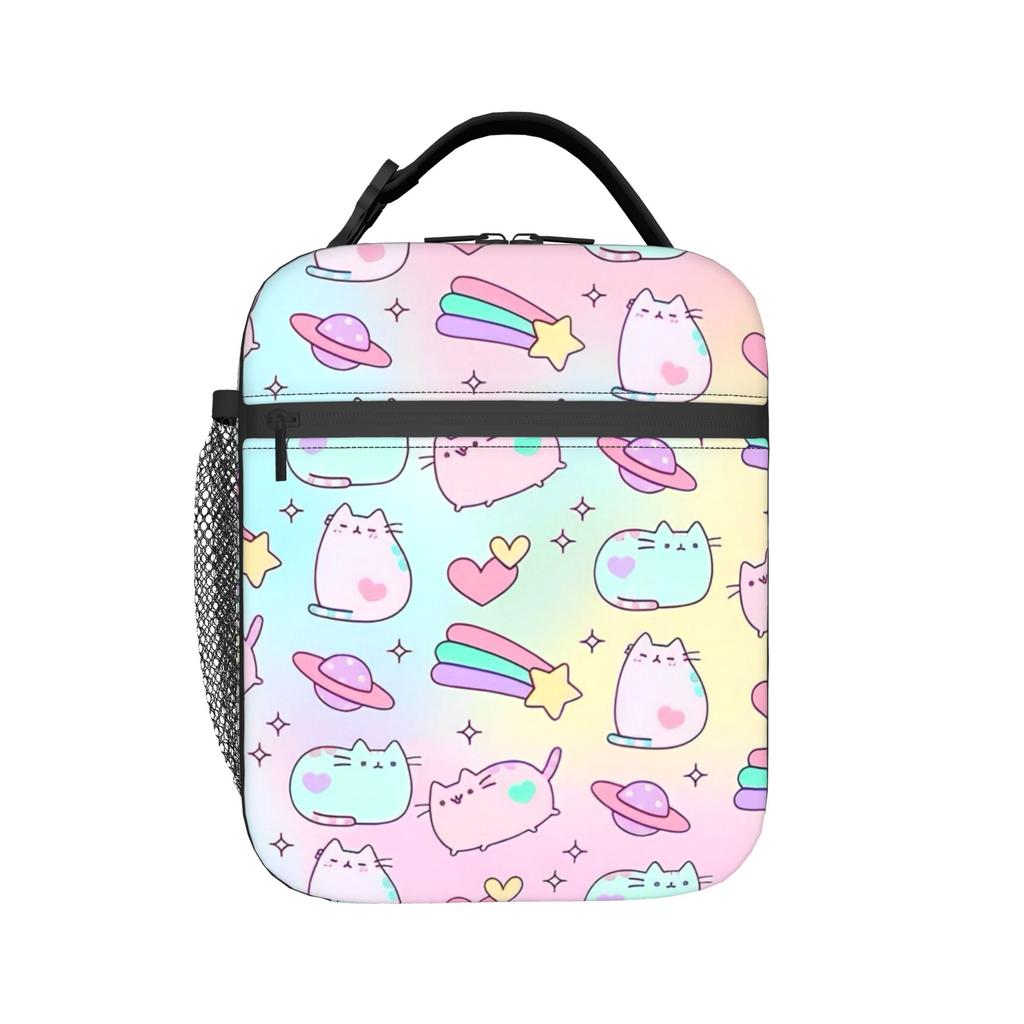Pastel Walper Insulated Lunch Bag Portable P-Pusheencats Reusable Thermal Bag Tote Lunch Box Office Outdoor Men Women
