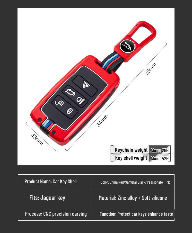 Premium Key Case for 2022 Jaguar XEL, XFL, F-PACE, E-PACE, XF