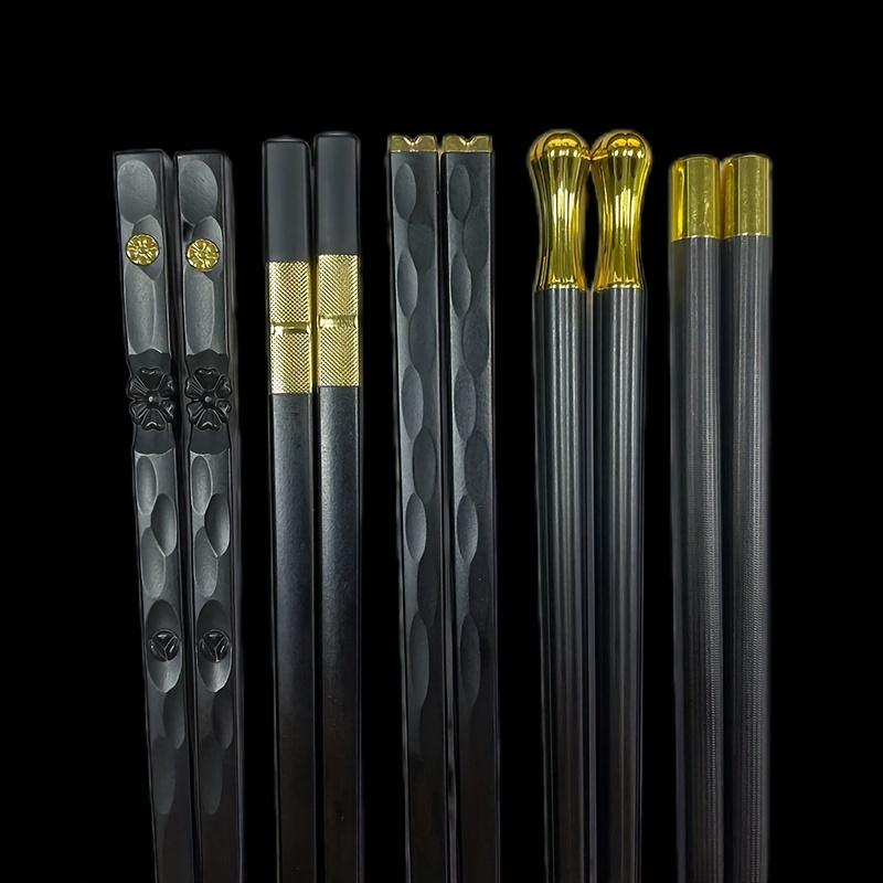 5 пар Сплав Китайские Корейские Палочки для Еды Многоразовые Палочки Черные Палочки для Суши Для Еды Лапши Японская Кухонная Посуда