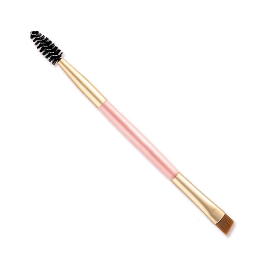 

1 шт. очаровательная кисть для бровей с бамбуковой ручкой и двойной головкой + расческа для бровей, инструмент для макияжа