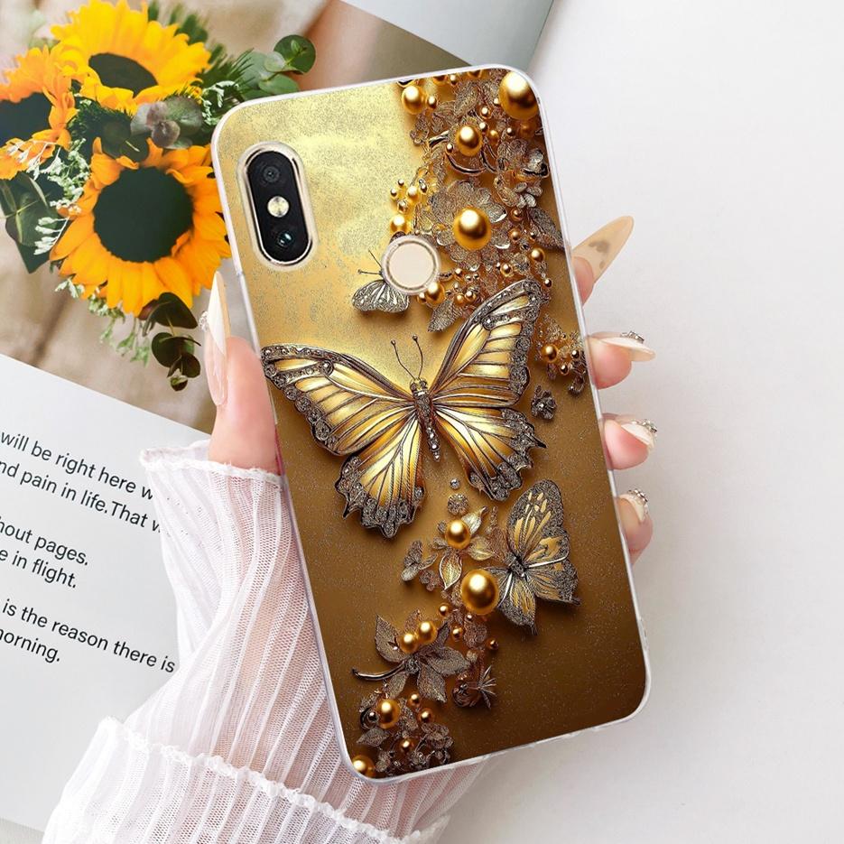 For Xiaomi Redmi Note 6 Pro Case Luxury Butterfly Tree Painted Cover Soft Silicone Case For Xiaomi Mi A2 Lite Redmi 6 Pro Fundas