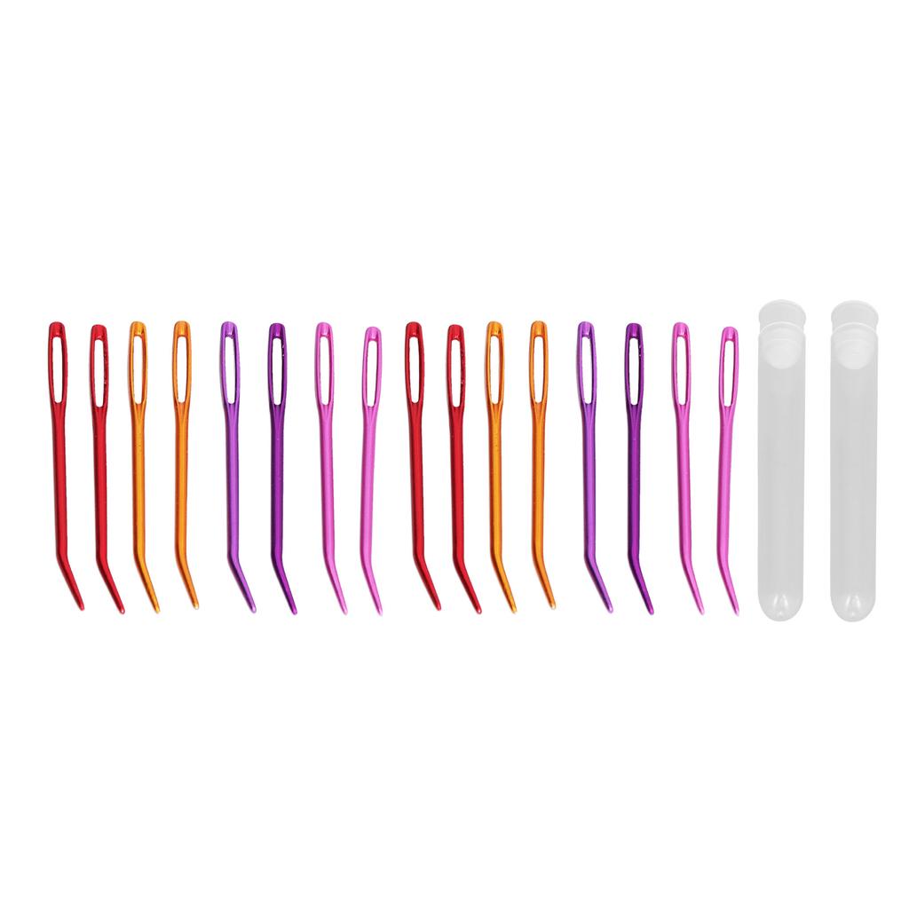 16pcs Tapestry Needles Big Eye Bent Tip Knitting Needles with Storage Boxes for Tapestry Sewing Knitting