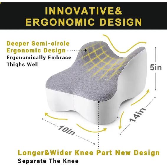 Memory Foam Knee Pillow Orthopaedic Leg Pillow Bed Cushion Support Pain Relif Protect Knee and Legs