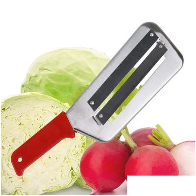 Fruit Vegetable Tools Slicer Knife Kitchen Double 2 Blade Slicing Fish Scale Cleaner Knive Cabbage Drop Delivery Home Garden Dining Dhxdx TLY014