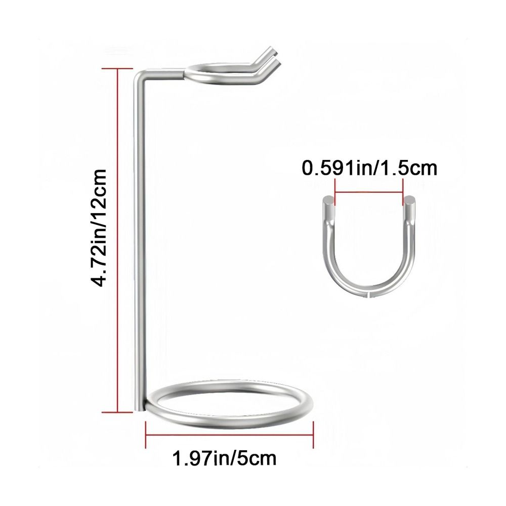 Stainless Steel Shaver Storage Rack Silver Easy Carry Shaver Display Stand Safety Razor Brush Holder Long Handle Shaving