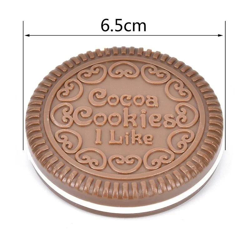 1 Pcs Chocolate Biscuit Mini Pocket Mirror With Comb Princess Portable Biscuit Shape Makeup Folding Mirror With Comb
