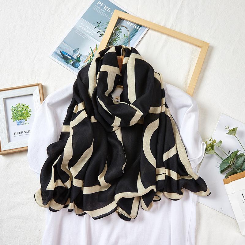 Toamnă Nouă Eșarfă Bumbac In Eșarfă Mătase Retro Elegantă Eșarfă Lungă În Dunge Şal Mare