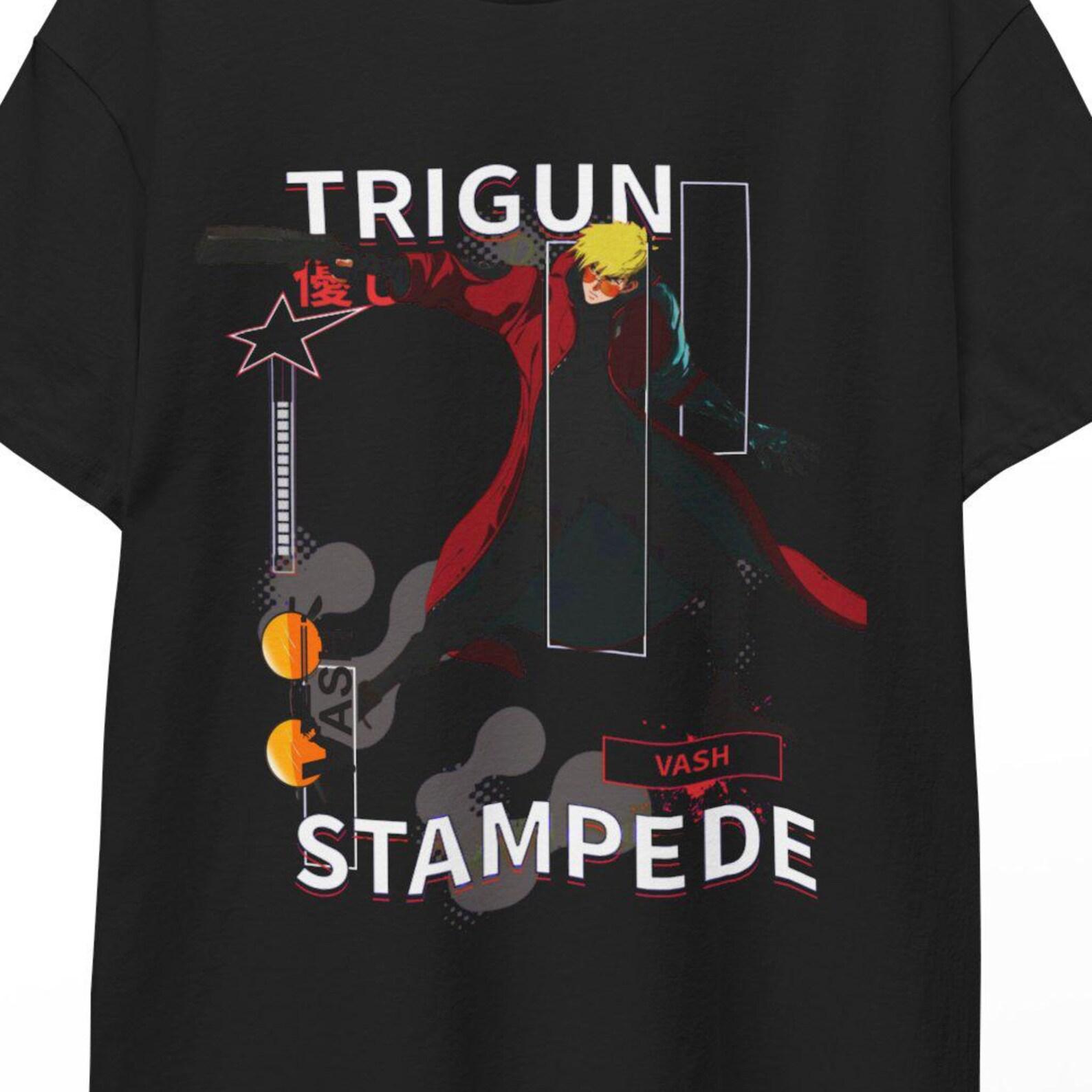 Trigun Anime T-Shirt Vash the Stampede Love and Peace Nicholas D Wolfwood Manga Shirt Gift for Otaku Fans Style Japanese Anime Graphic Tee!! 4XL