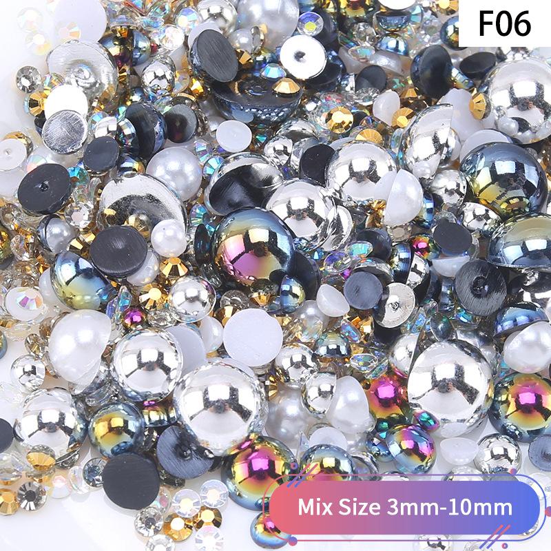 Yantuo 1000g Mixed Packaging Flat Back Pearls Resin Rhinestone Jelly Rhinestones Bulk Abs Loose Pearl for DIY Decoration