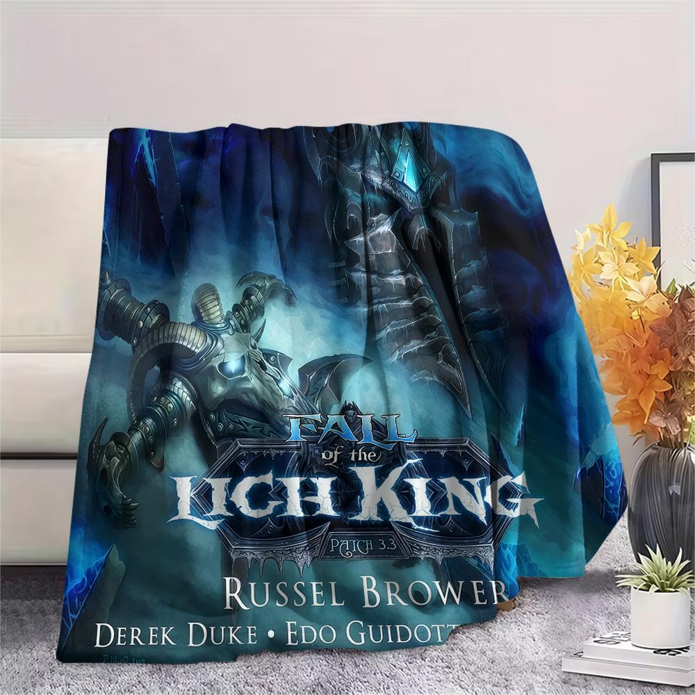 1pz Coperta in Flanella con Stampa Warcraft, Alta qualità Confortevole per Tutte le Stagioni, Decorazione per la Casa, Calore e Comfort, Perfetta per Regali di Natale