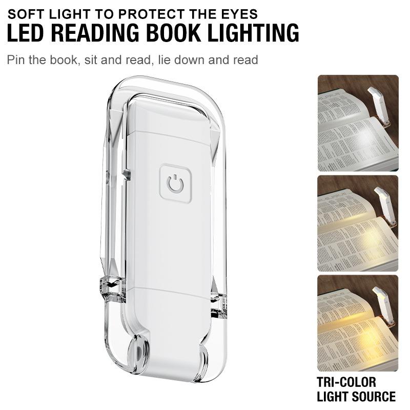 Mini eye protection USB clip reading light bookmark light folding clip book light LED reading light portable charging book clip
