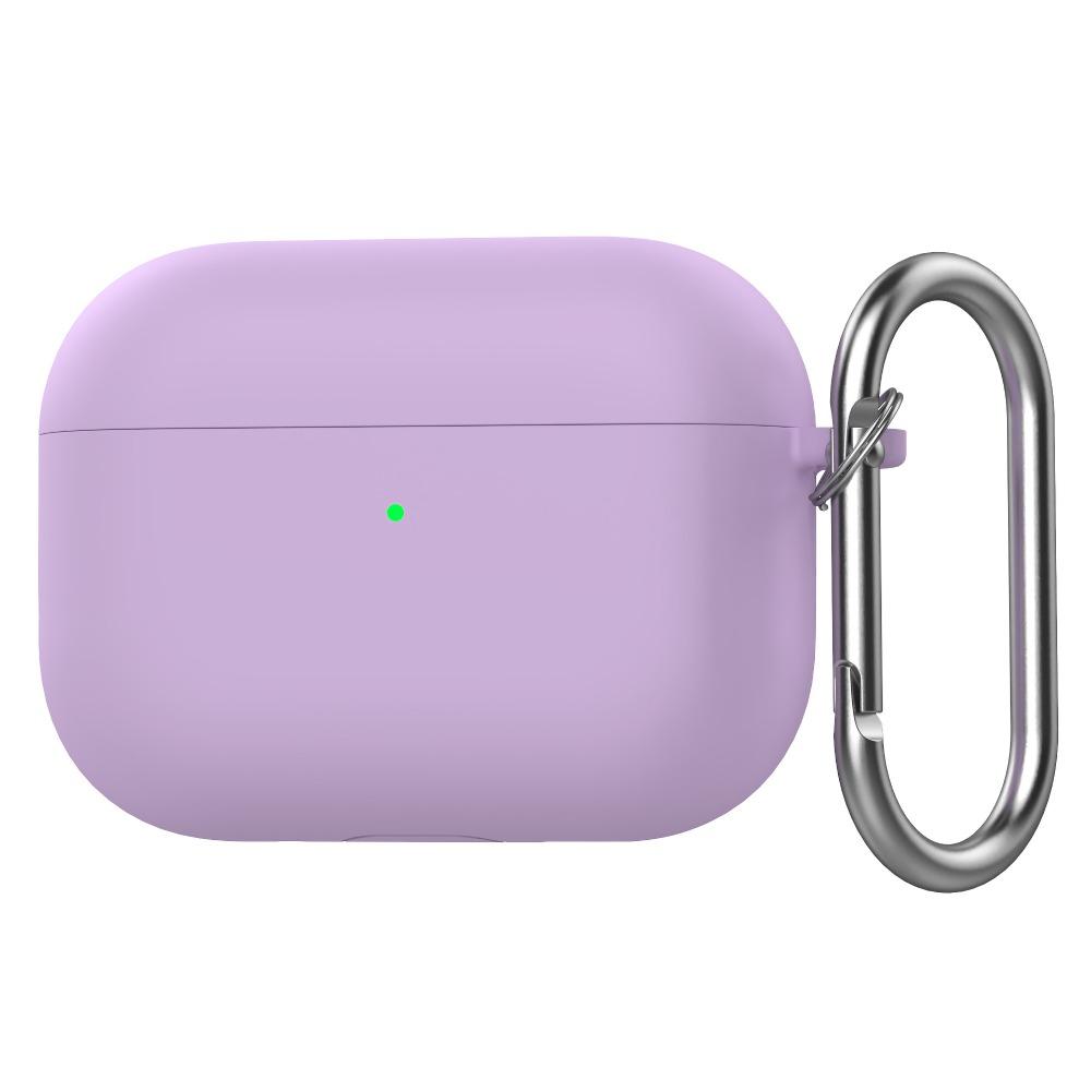 

Anti-fall Earphone Case with Carabiner Dustproof Earbuds Cover Shockproof Anti Scratch Charging Box Shell for AirPods Pro 3 фиолетовый