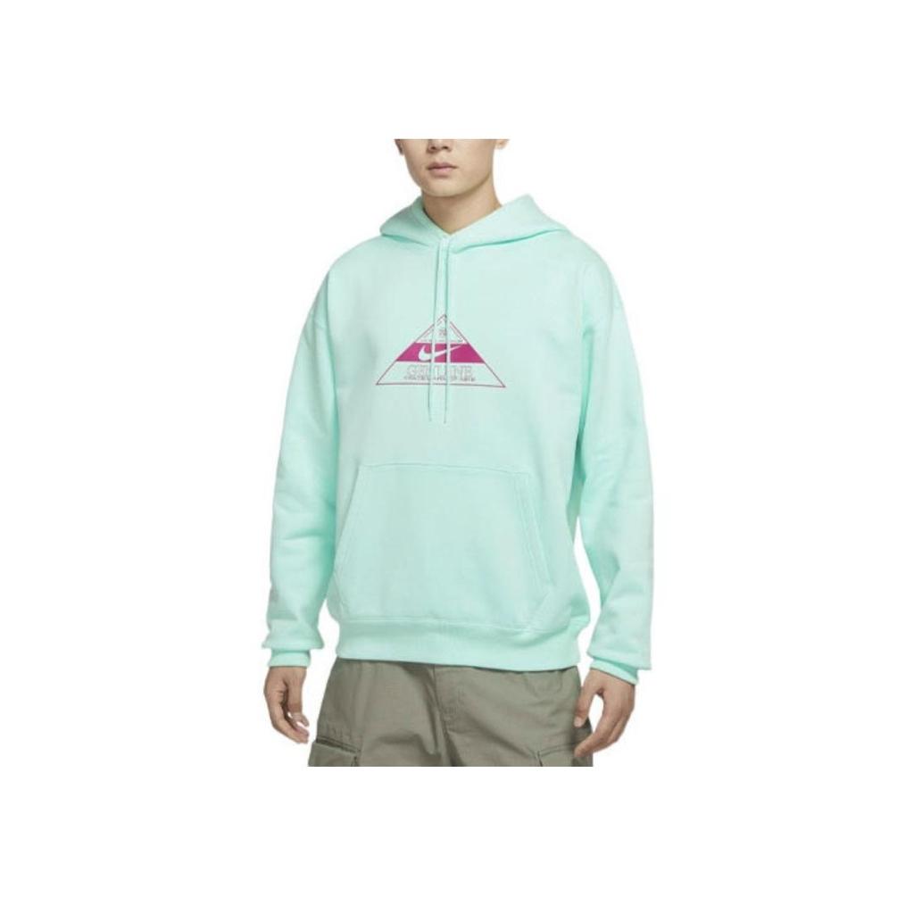 Nike Logo Print Drawstring Hoodie Unisex Tops Mint-Green DR1039-379