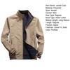 Men Jacket Elastic Cuffs Stand Collar Long Sleeve Patchwork Color Reversible Jacket Coat with Pockets Casual Outwear