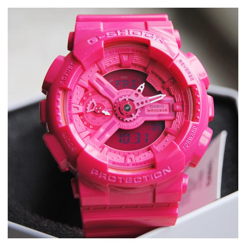 Casio G-SHOCK YOUTH Serisi GA-110 Serisi Modaya Uygun Klasik Kuvars Mekanizma Reçine Kayış Japon ve Kore Saati Kadın Saati Pembe GMA-S110CC-4