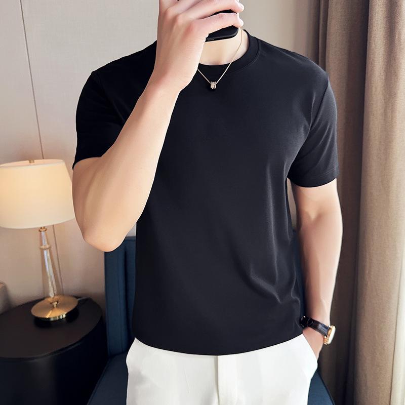 

Футболка Summer Water Soft Cotton с короткими рукавами и круглым вырезом, мужская однотонная повседневная футболка Ice Silk XXL