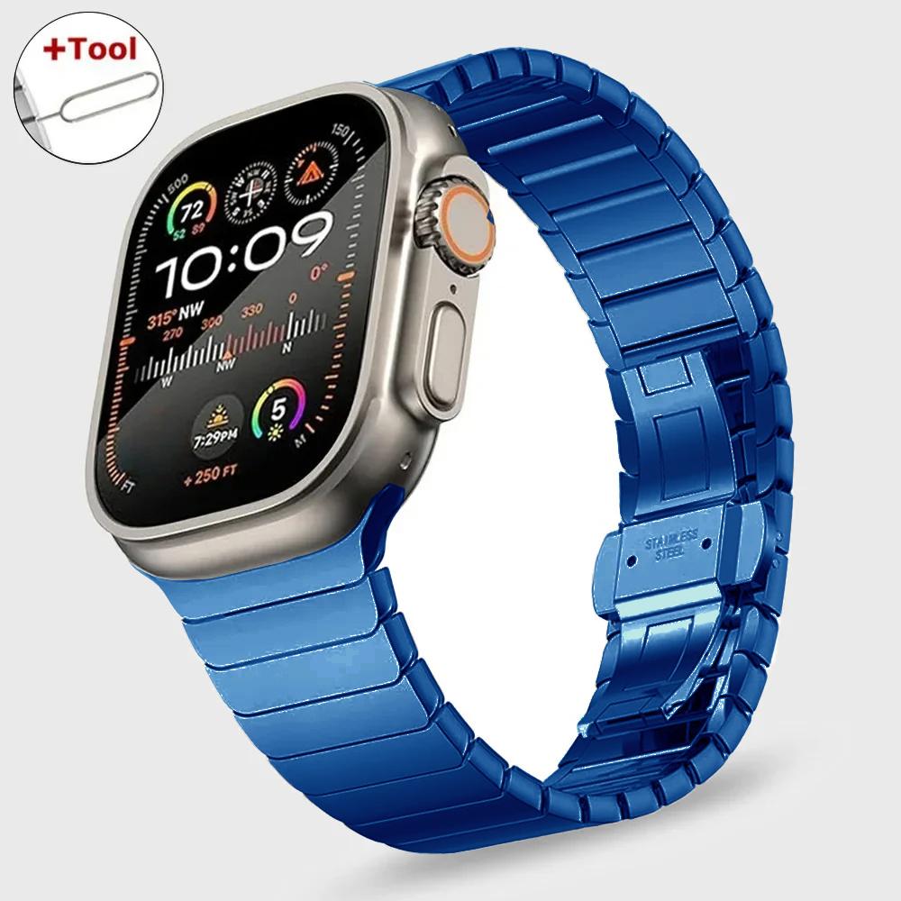 Metal Band for Apple Watch Ultra 3 2 49mm Link Stainless Steel Strap for IWatch 11 10 9 8 7 6 5 4 45 46mm 44 40mm 38mm 41mm 42mm