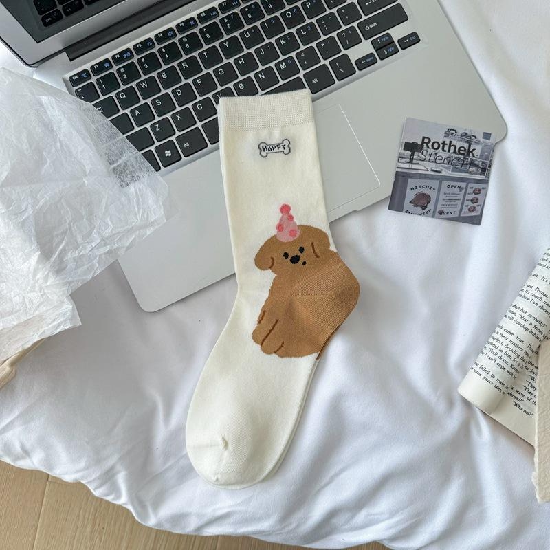 Ladies Spring and Summer Fashion All Kinds of Lovely Boneless Mesh Animal Cotton Tube Socks