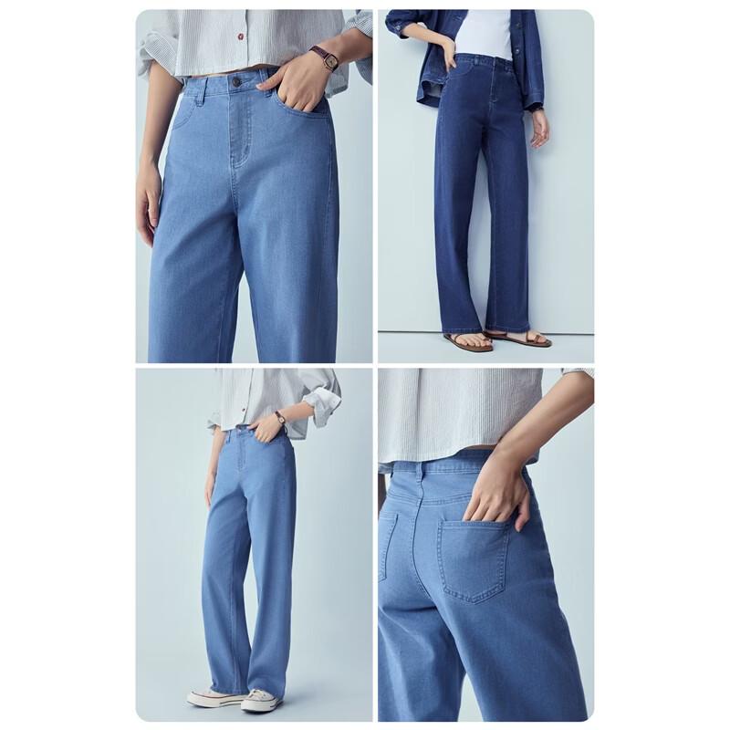 Giordano Women's Washed Straight-Leg Mid-Rise Jeans