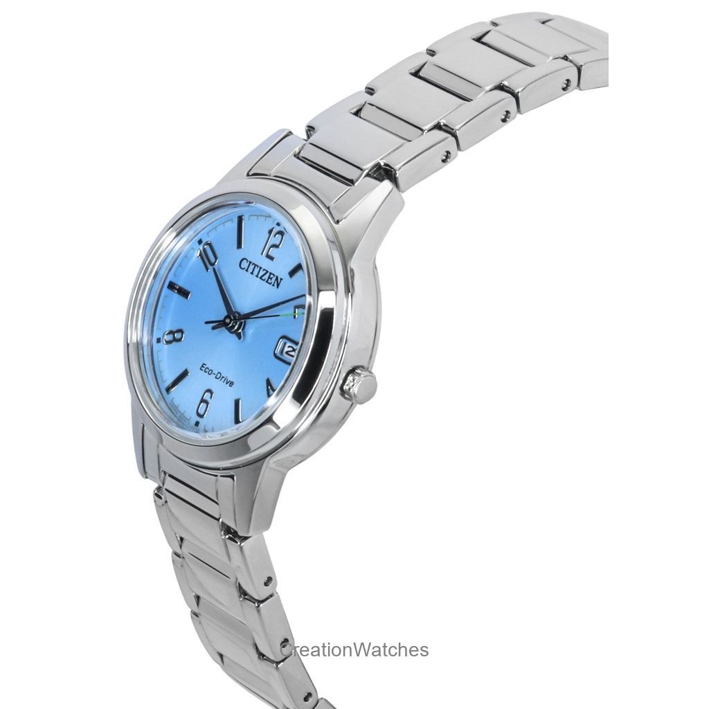 Citizen Elegance Stainless Steel Light Blue Dial Eco-Drive FE1241-71L Women's Watch