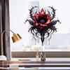 Evil Chomper Flower Wall Stickers Halloween Decor Peel and Stick Vinyl Art for Bedroom Bathroom Cabinet Home Decoration