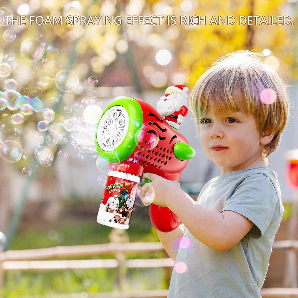 Bubble Guns with Automatic Blowing Bubbling Santa Shape Perfect for Outdoor Activities Bubble Blasting Guns for Kids Red