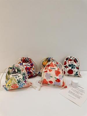 34225 Japanese-Style Small Cloth Drawstring Cosmetic & Lipstick Bag for Women