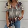 Summer Women's V-neck Short Sleeve T-shirt Tops Graphic 3D Print Outdoor T-shirt Female Casual Oversized Clothing Streetshirts