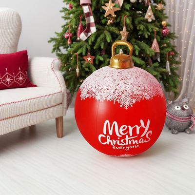 24 Inch Giant Inflatable Christmas Balls Large Outdoor Decorated Ball with Light and Remote PVC Giant Inflatable Christmas Balls