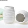White Ceramic Bathroom 5-piece Set Bamboo Tray Bathroom Accessories Couple Gargle Cups Lotion Bottle Toothbrush Holder Soap Dish