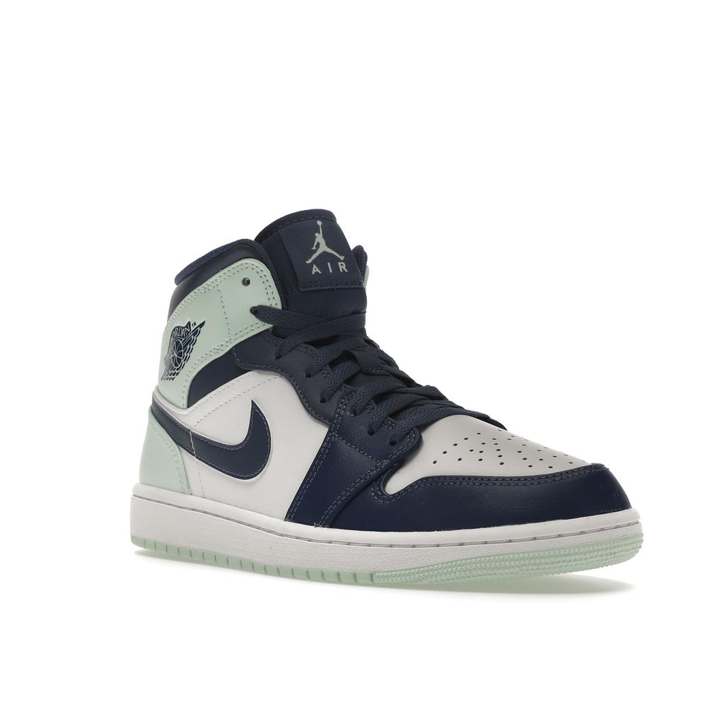Air Jordan 1 Mid Blue Mint Men Sneakers Mystic-Navy Mint-Foam White 554724-413
