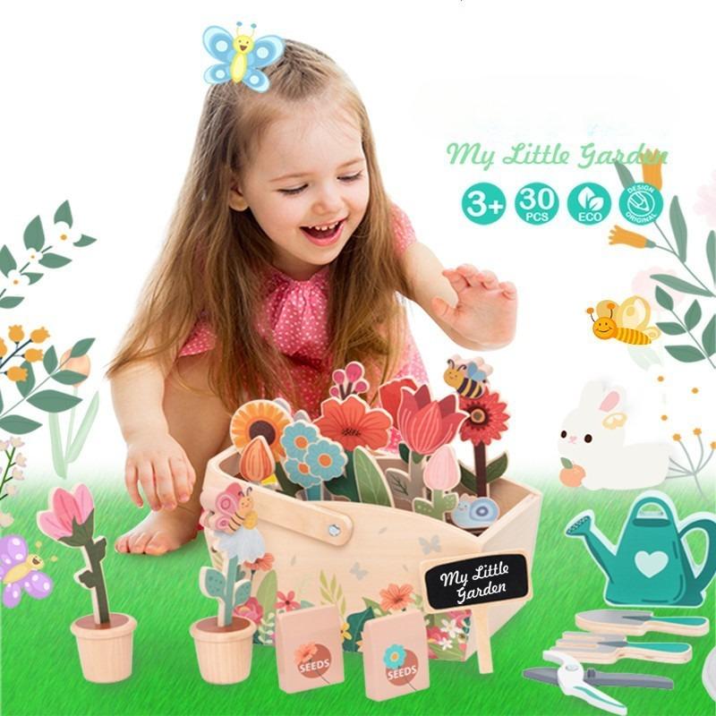 Kindergarten simulation sun room small garden plant planting building block matching play house scene simulation children's toys