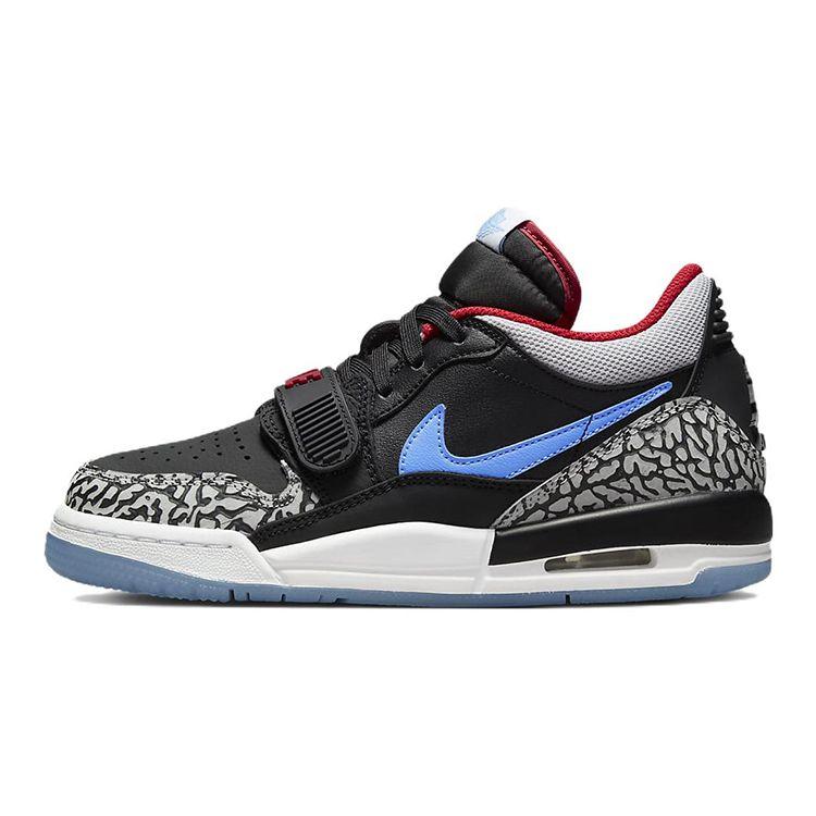 Air Jordan Legacy 312 Low GS Chicago Flag Black Valor Blue University Red Wolf Grey CD9054-004 36
