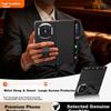 Pipike Wristband Drop-Resistant Genuine Leather Full-Cover Flip Case for Huawei Mate X7 Foldable Screen, Magnetic Obsidian Black Protective Cover