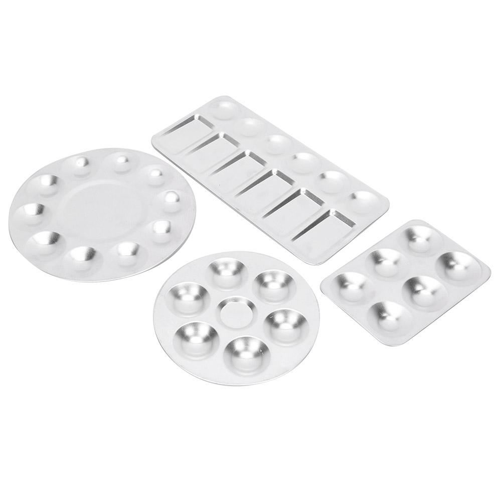 4PCS Aluminum Palette 6 holes   10 holes Painting Tray for Chinese Painting Acrylic Gouache Watercolor Paint