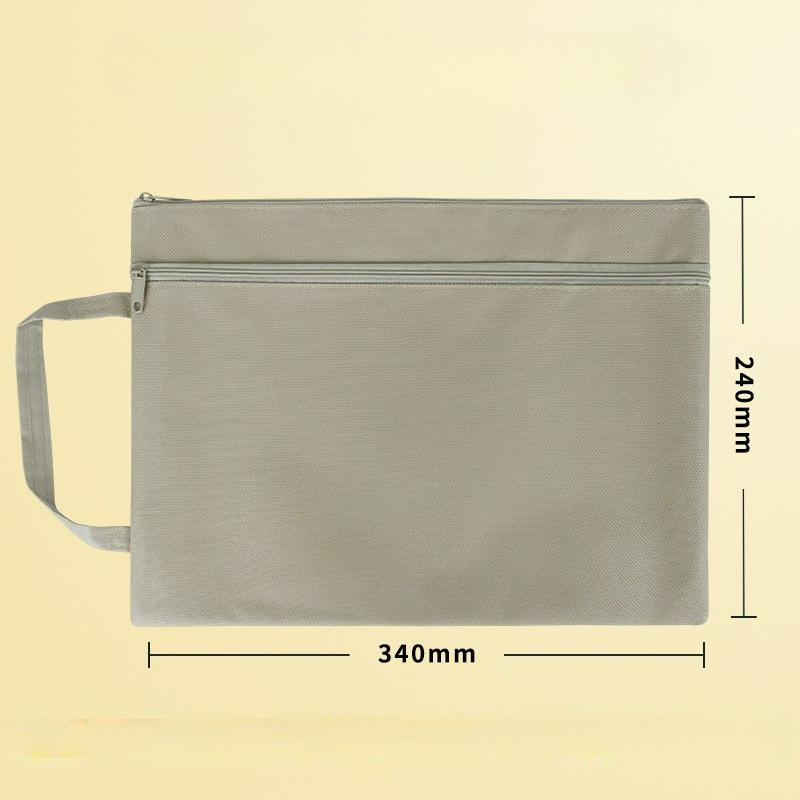 

Classification File Bag Morandi Color Large Capacity Double Layer Oxford Cloth Thickened Waterproof Student Zipper Bag A4 File Bag бежевый