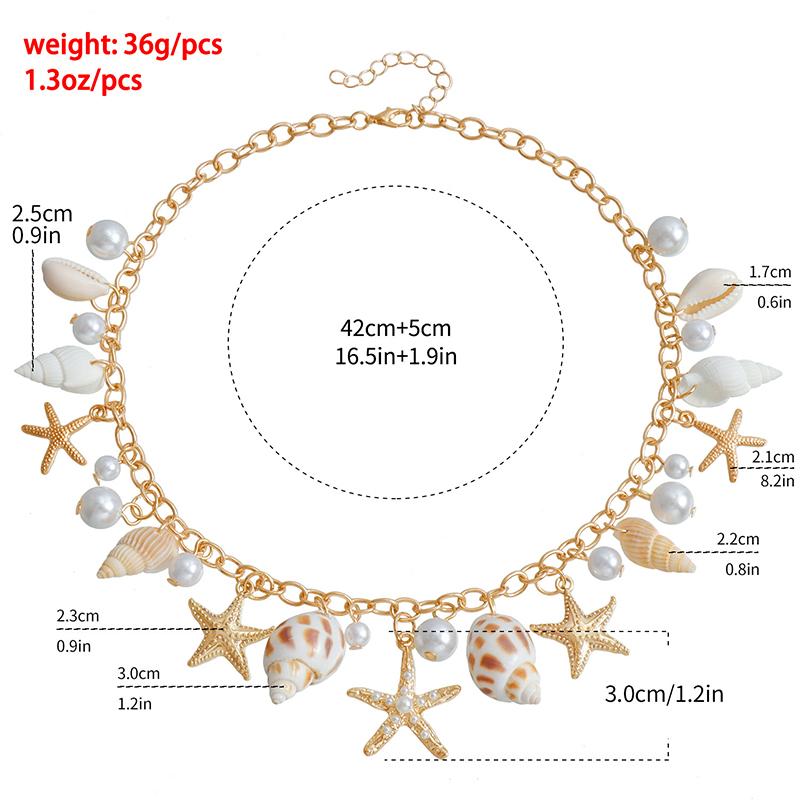 Hot Selling Monolayer Starfish Shell Pendant Hollow Out Alloy Waist Chain Beach Bikini Body Chain