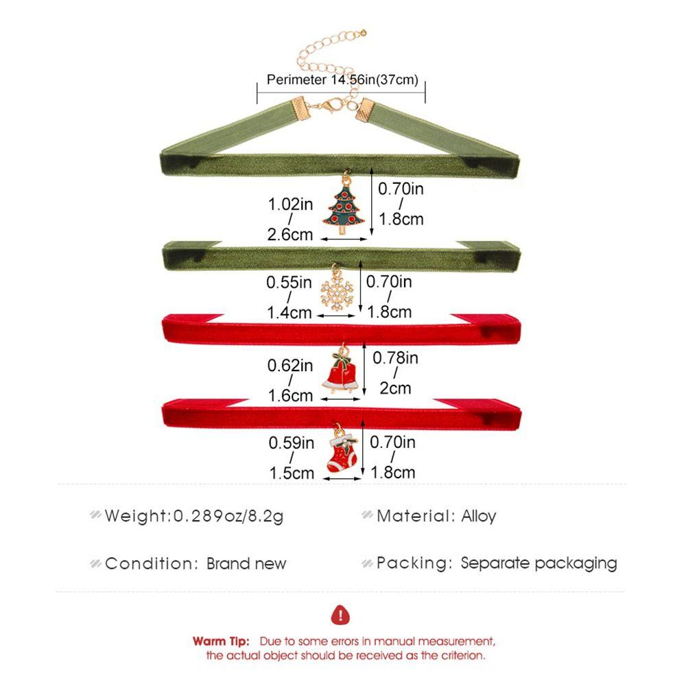 Cartoon Christmas Choker Clavicle Chain Cartoon Pendant Choker Velvet Collar Necklaces  Festival