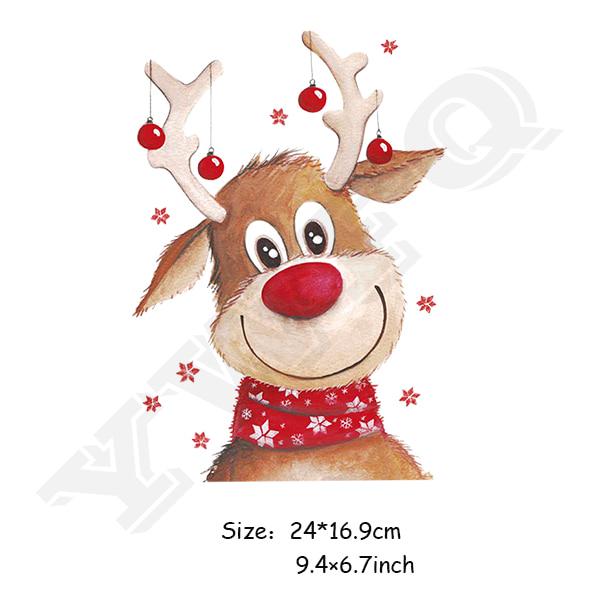 Weihnachtsflicken-Set, waschbar, Wärmeübertragung, zum Aufbügeln, für Tücher, Weihnachtsgeschenk, DIY-Zubehör